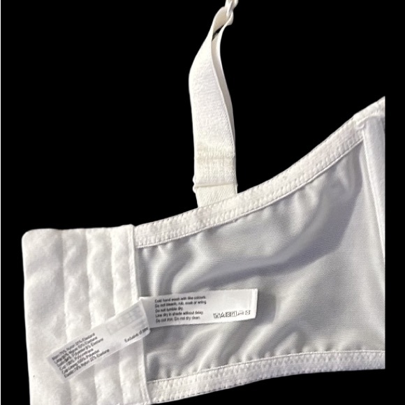 Vamp Bras and Things  White Lace Glimmer Contour Cup Bustier Bra  Size 32 D - Picture 6 of 8